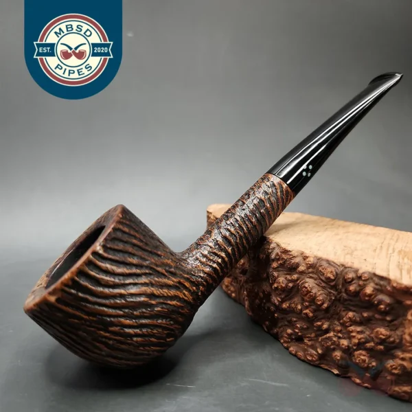 1946-1979 Sasieni Four Dot Rustic Moorgate Pot Estate Briar Pipe, English Estates