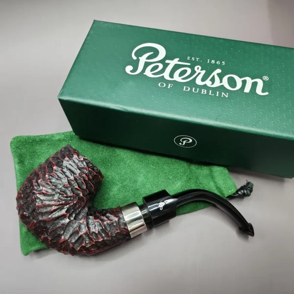 Peterson Pub Pipe Rusticated Oom Paul Estate Briar Pipe, Unsmoked - Image 3