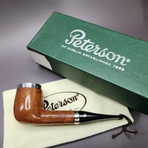 Peterson 2000 106 Silver Cap Smooth Natural Estate Briar Pipe, Unsmoked - Image 3