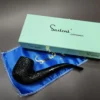 Sasieni 4 Dot Ruff Root Dark Bent Billiard Estate Briar Pipe, Unsmoked - Image 3
