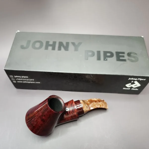 Johny Pipes Smooth Reverse Calabash Volcano Estate Briar Pipe, Unsmoked - Image 3