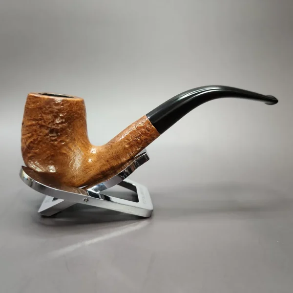 Parker Golden Bark Sandblasted Bent Billiard Estate Briar Pipe, English Estates - Image 3