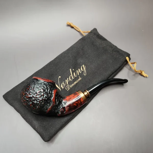 Nording Hold Em Queen Rusticated Brandy Estate Briar Pipe, Unsmoked - Image 3