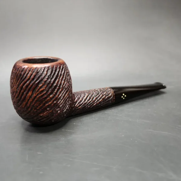 1946-1979 Sasieni Four Dot Rustic Hurlingham Apple Estate Briar Pipe, English Estates - Image 3