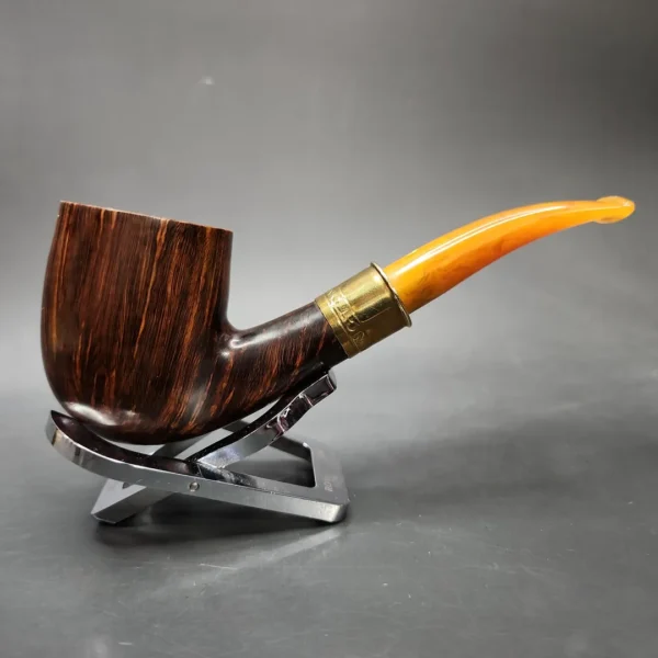 JT Cooke Smooth Bent Billiard w/ Shell Mount Estate Briar Pipe, American Estates - Image 3
