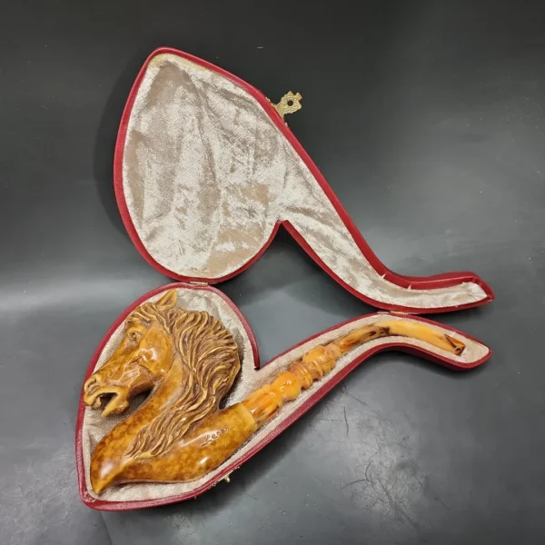 MBSD Meerschaum Masters by Kenan XL Horse Handmade Block Meerschaum Pipe, New - Image 3