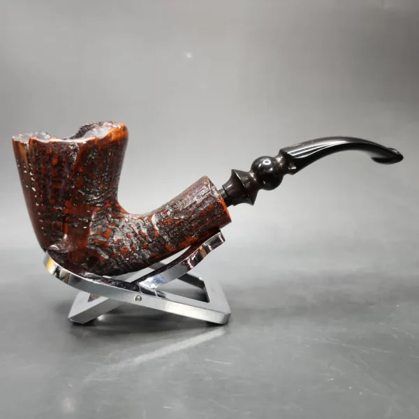 Erik Nording Handmade 4 Sandblasted Freehand Estate Briar Pipe, Unsmoked - Image 3