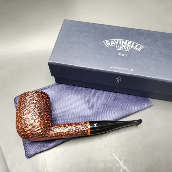 Savinelli Hercules 111 EX Rusticated Straight Billiard Briar Pipe, New - Image 3