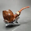 Andrey Kharitonov Smooth Egg w/ Mammoth Handmade Briar Pipe, New - Image 3
