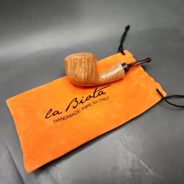 La Biota Smooth Dublin w/ Horn Handmade Briar Pipe, New - Image 3