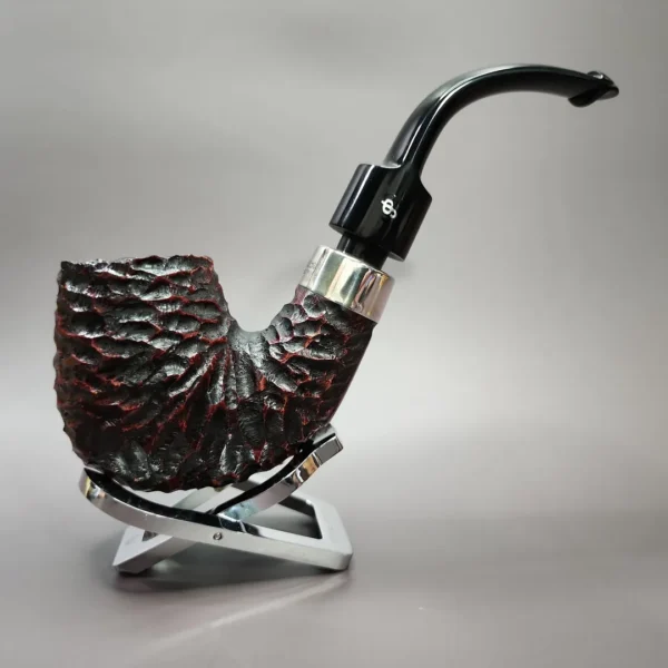 Peterson Pub Pipe Rusticated Oom Paul Estate Briar Pipe, Unsmoked - Image 4