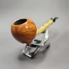 HS Studio Smooth Fig w/ Bamboo Handmade Estate Briar Pipe, Unsmoked - Image 4