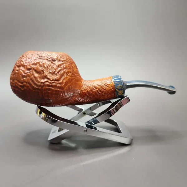 Sebastian Heck Sandblasted Squat Tomato Handmade Briar Pipe, New - Image 4