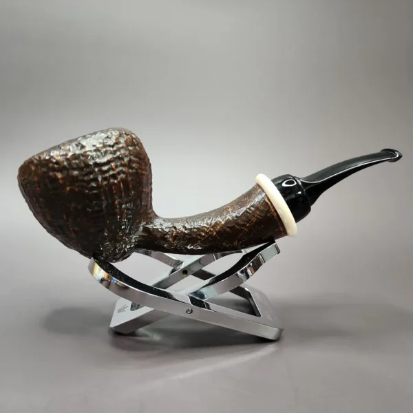 HS Studio Sandblasted Acorn Estate Briar Pipe, Unsmoked - Image 4