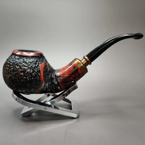 Nording Hold Em Queen Rusticated Brandy Estate Briar Pipe, Unsmoked - Image 4