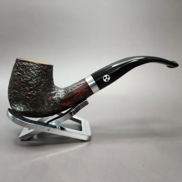 Rattray's Craggy Root 59 Rusticated Bent Billiard Estate Briar Pipe, Unsmoked, 9mm - Image 4