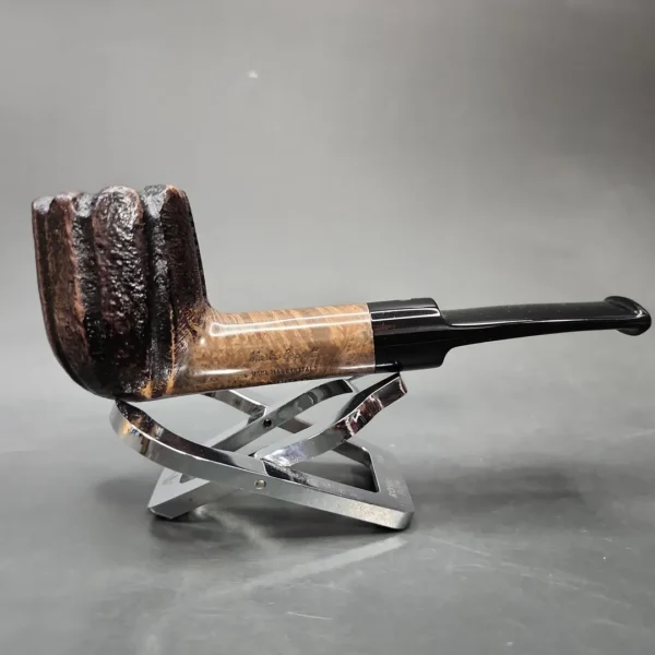Mastro Geppetto Sandblasted Fluted Billiard Estate Briar Pipe, Unsmoked - Image 4