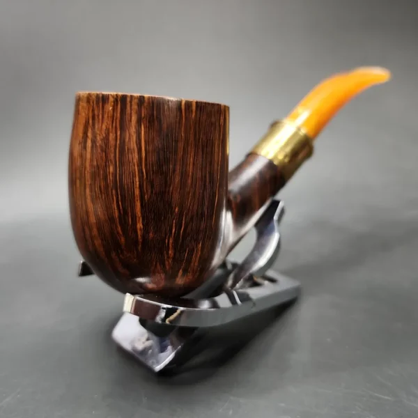 JT Cooke Smooth Bent Billiard w/ Shell Mount Estate Briar Pipe, American Estates - Image 4