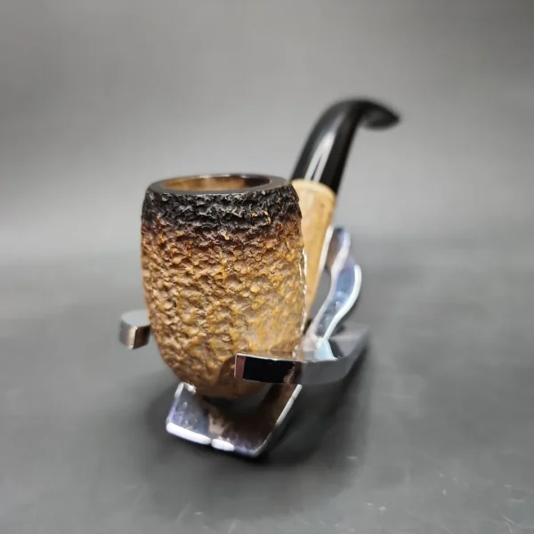Kiko Rusticated Bent Billiard Estate African Block Meerschaum, Other Estates - Image 4