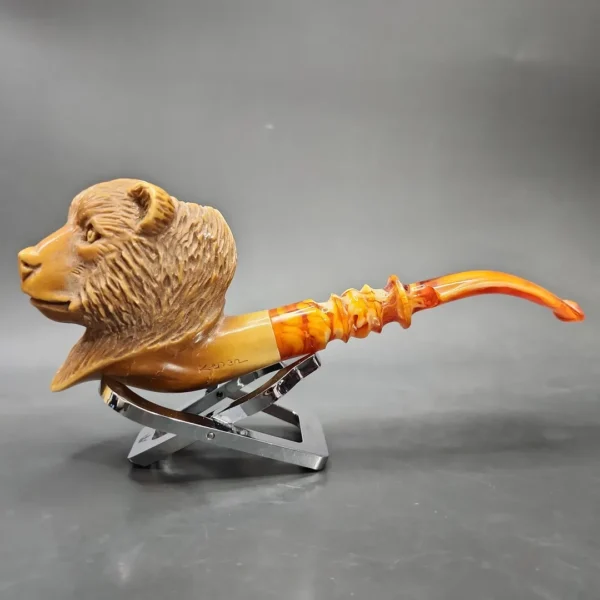 MBSD Meerschaum Masters by Kenan Bear Handmade Block Meerschaum Pipe, New - Image 4