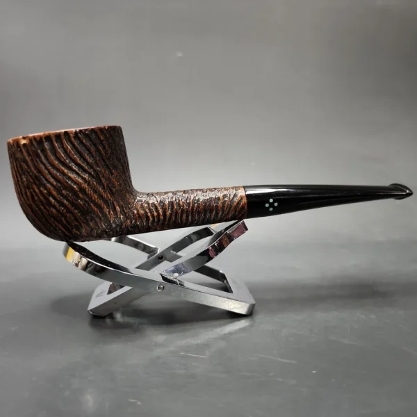 1946-1979 Sasieni Four Dot Rustic Moorgate Pot Estate Briar Pipe, English Estates - Image 4