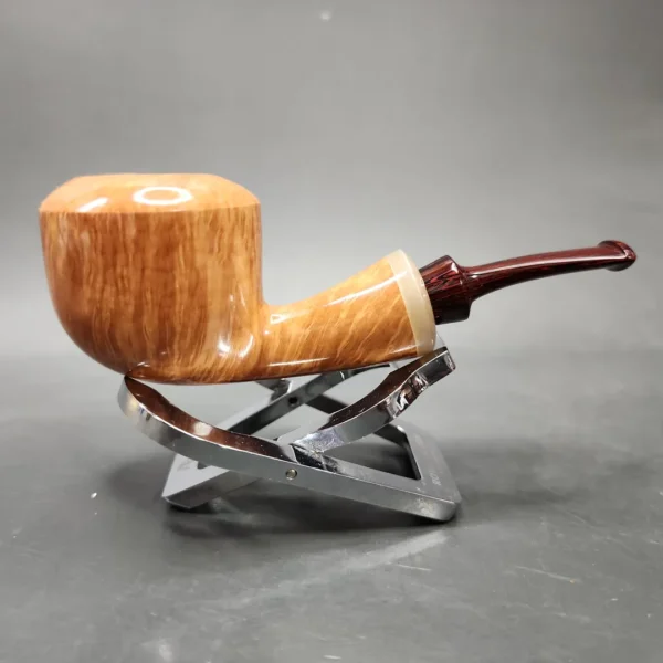 La Biota Smooth Dublin w/ Horn Handmade Briar Pipe, New - Image 4