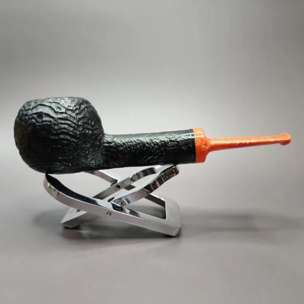Sebastian Heck Sandblasted Tomato w/ Second Stem Handmade Briar Pipe, New - Image 5