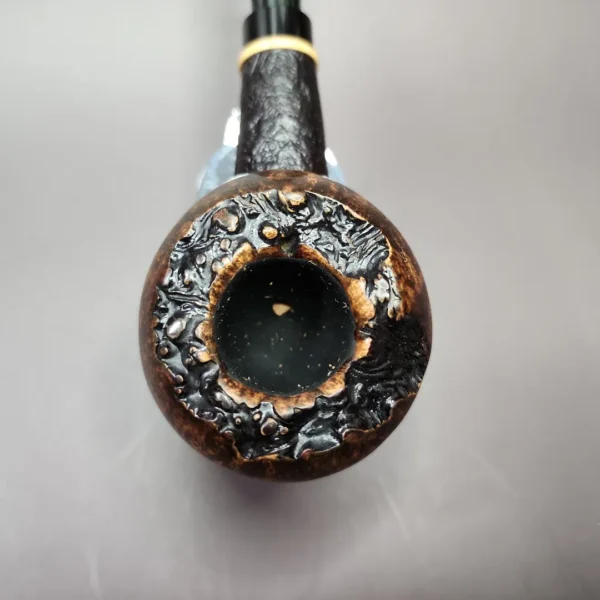 Nathan Armentout Sandblasted Bullcap w/ Boxwood Handmade Briar Pipe, New - Image 5