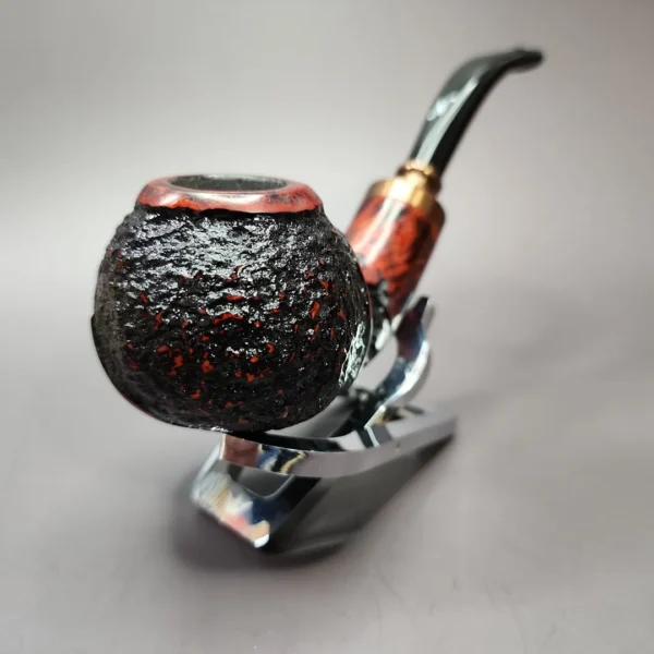 Nording Hold Em Queen Rusticated Brandy Estate Briar Pipe, Unsmoked - Image 5