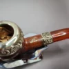 19th c. CPF Best Make Real Amber w/ Gold Filigree Estate Briar Pipe, Unsmoked - Image 5