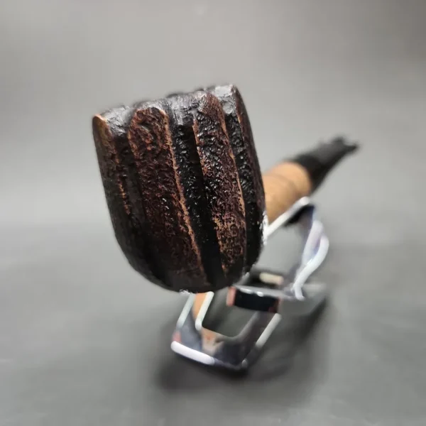 Mastro Geppetto Sandblasted Fluted Billiard Estate Briar Pipe, Unsmoked - Image 5