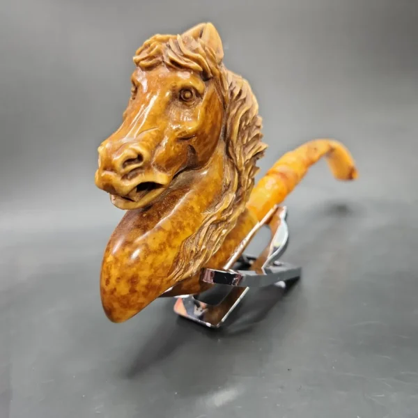 MBSD Meerschaum Masters by Kenan XL Horse Handmade Block Meerschaum Pipe, New - Image 5