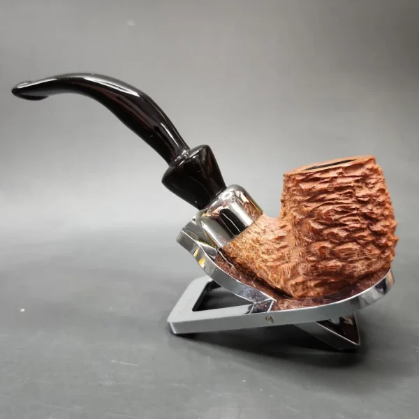 Savinelli Dry System 3613 Rusticated Bent Billiard Estate Briar Pipe, Italian Estates - Image 5