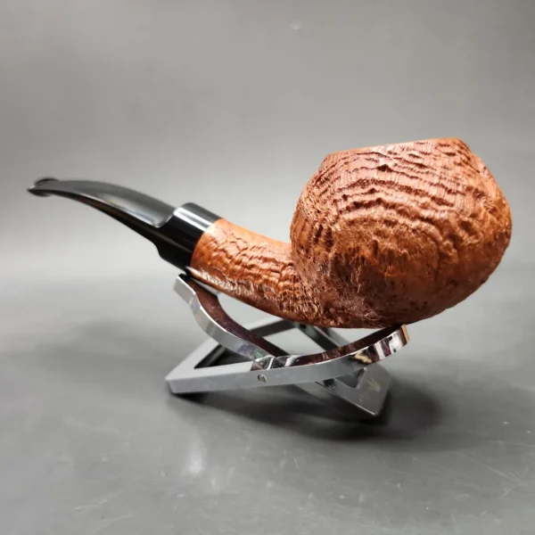 Ryan Alden Sandblasted Author (King of Clubs) Handmade Briar Pipe, Unsmoked - Image 5
