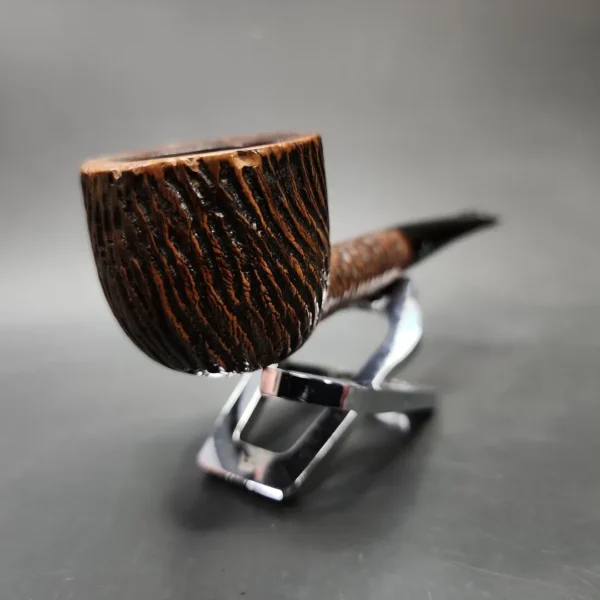 1946-1979 Sasieni Four Dot Rustic Moorgate Pot Estate Briar Pipe, English Estates - Image 5