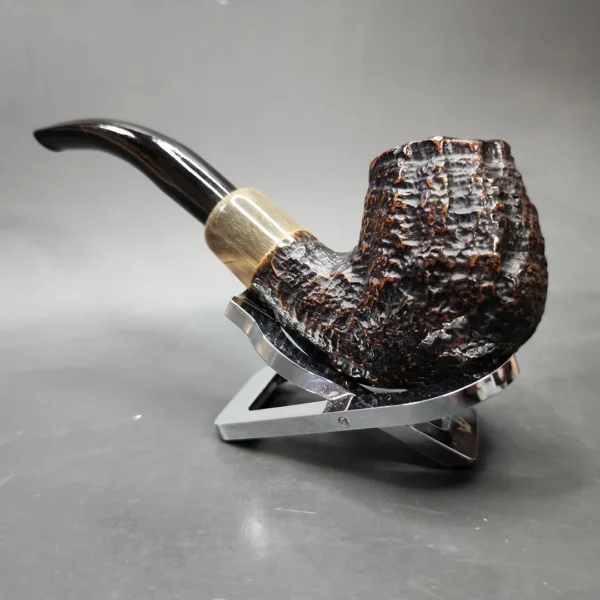 Commodore 5512 Rusticated Bent Brandy Estate Briar Pipe, Other Estates - Image 5