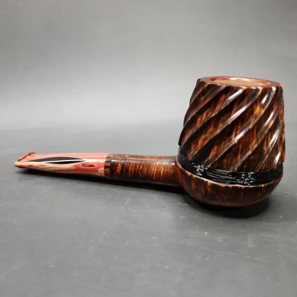 Andrey Kharitonov Swirl Brandy Handmade Briar Pipe, New - Image 5