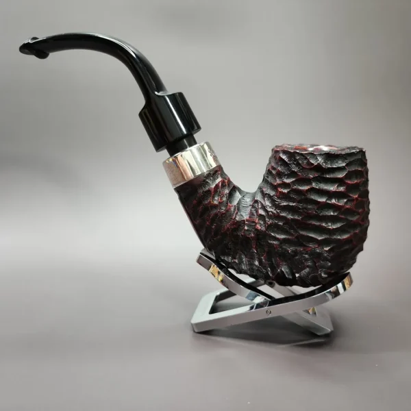 Peterson Pub Pipe Rusticated Oom Paul Estate Briar Pipe, Unsmoked - Image 6