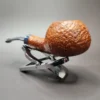 Sebastian Heck Sandblasted Squat Tomato Handmade Briar Pipe, New - Image 6