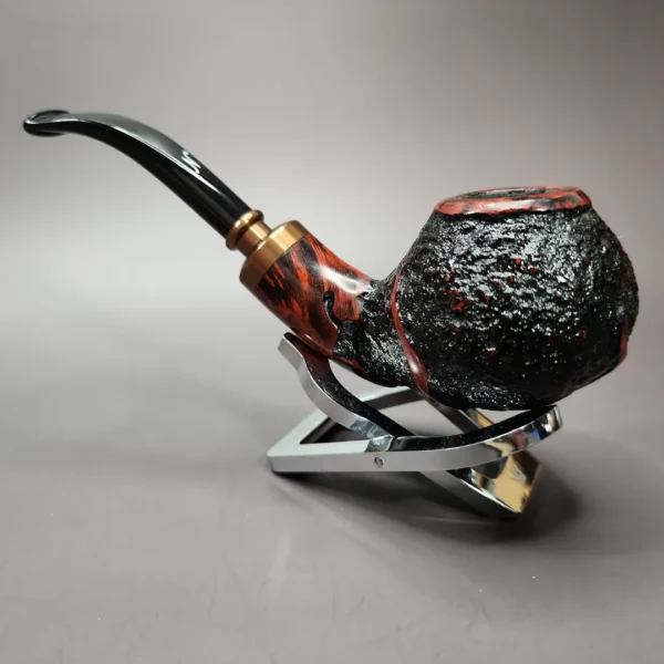 Nording Hold Em Queen Rusticated Brandy Estate Briar Pipe, Unsmoked - Image 6