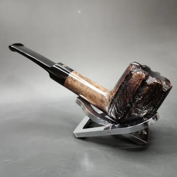 Mastro Geppetto Sandblasted Fluted Billiard Estate Briar Pipe, Unsmoked - Image 6