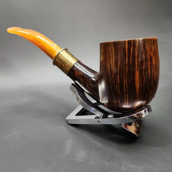 JT Cooke Smooth Bent Billiard w/ Shell Mount Estate Briar Pipe, American Estates - Image 6