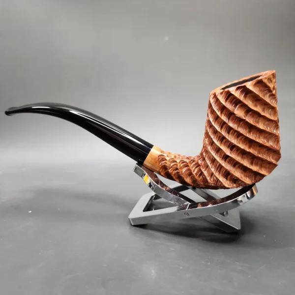 HS Studio Rusticated Volcano Estate Briar Pipe, Unsmoked - Image 6