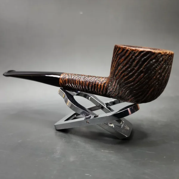 1946-1979 Sasieni Four Dot Rustic Moorgate Pot Estate Briar Pipe, English Estates - Image 6