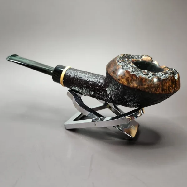Nathan Armentout Sandblasted Bullcap w/ Boxwood Handmade Briar Pipe, New - Image 7