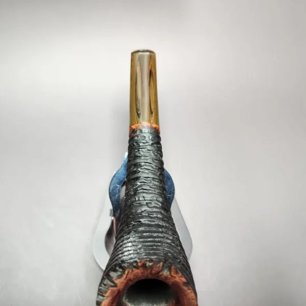 Bennie Joe Rusticated Horn Handmade Briar Pipe, New - Image 7