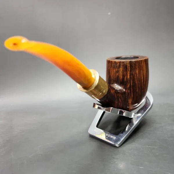 JT Cooke Smooth Bent Billiard w/ Shell Mount Estate Briar Pipe, American Estates - Image 7