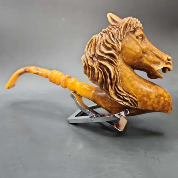 MBSD Meerschaum Masters by Kenan XL Horse Handmade Block Meerschaum Pipe, New - Image 7