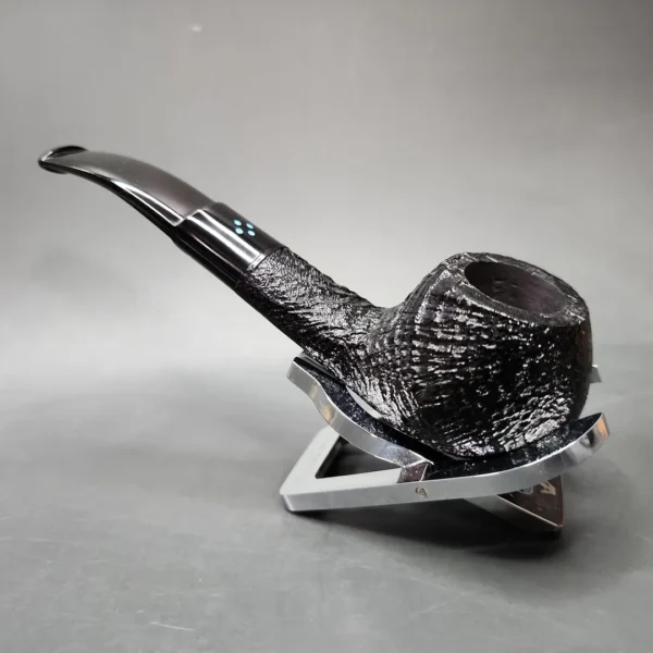 Sasieni 4 Dot Ruff Root 6 Sandblasted Diplomat Estate Briar Pipe, Unsmoked - Image 7