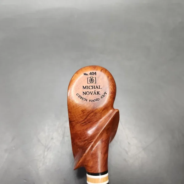 Michal Novak Smooth Spiral Carved Billiard Estate Briar Pipe, Unsmoked - Image 8